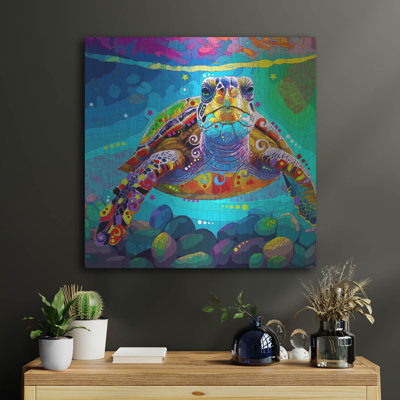 Bay Isle Home™ 'Sea Turtling' by Dean Russo Metal Wall Art