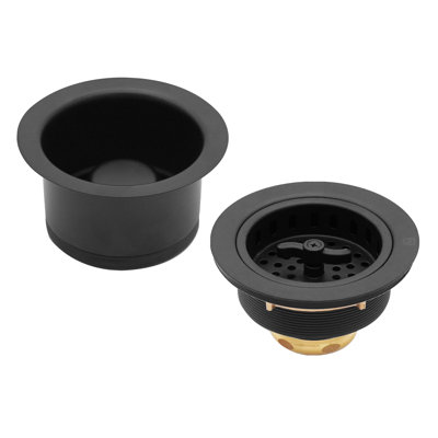 COMBO PACK 3-1/2" Wing Nut Style Kitchen Sink Basket Strainer and Extra-Deep Collar Disposal Trim