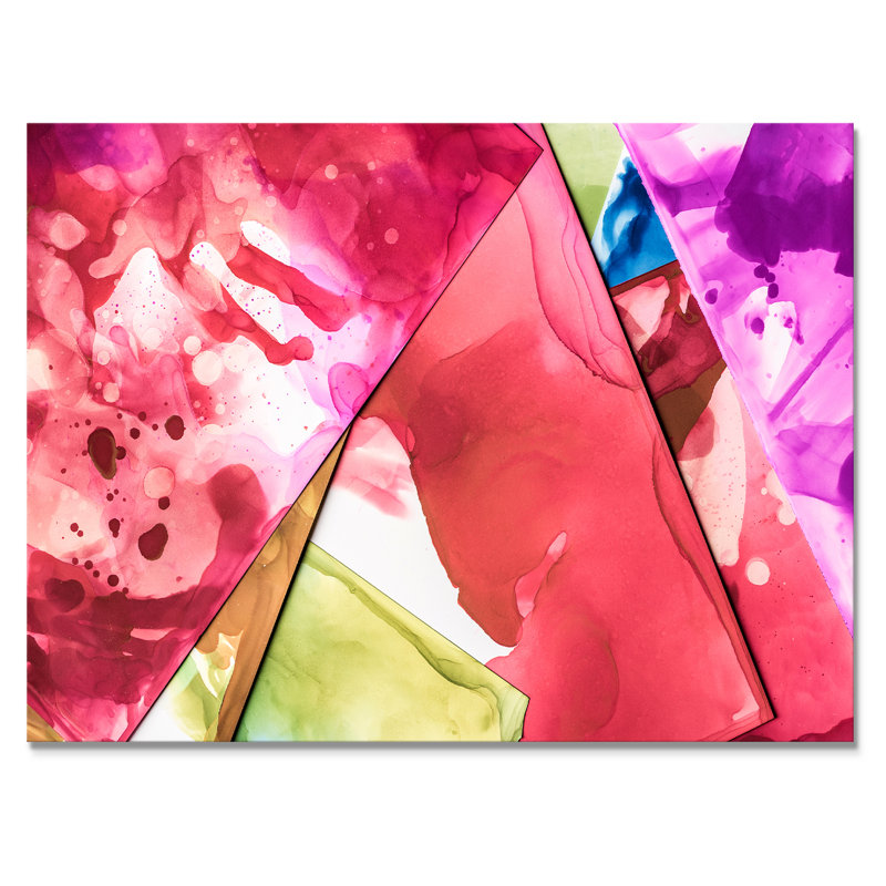 «Red Mauve», art mural moderne sur toile, H 8 po x l 12 po x P 1 po, Toile tendue