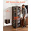 Armoire de rangement rotative pour médias 34 compartiments, support à CD pour livres de DVD et disques de jeu, support DVD pour le salon, bureau, salle d'enregistrement, brun