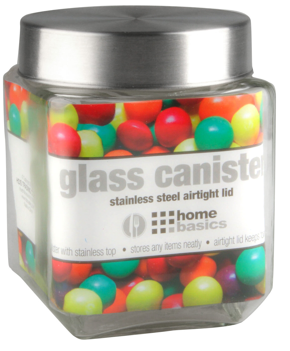 Home Basics Glass Cookie Jar with Metal Lid 