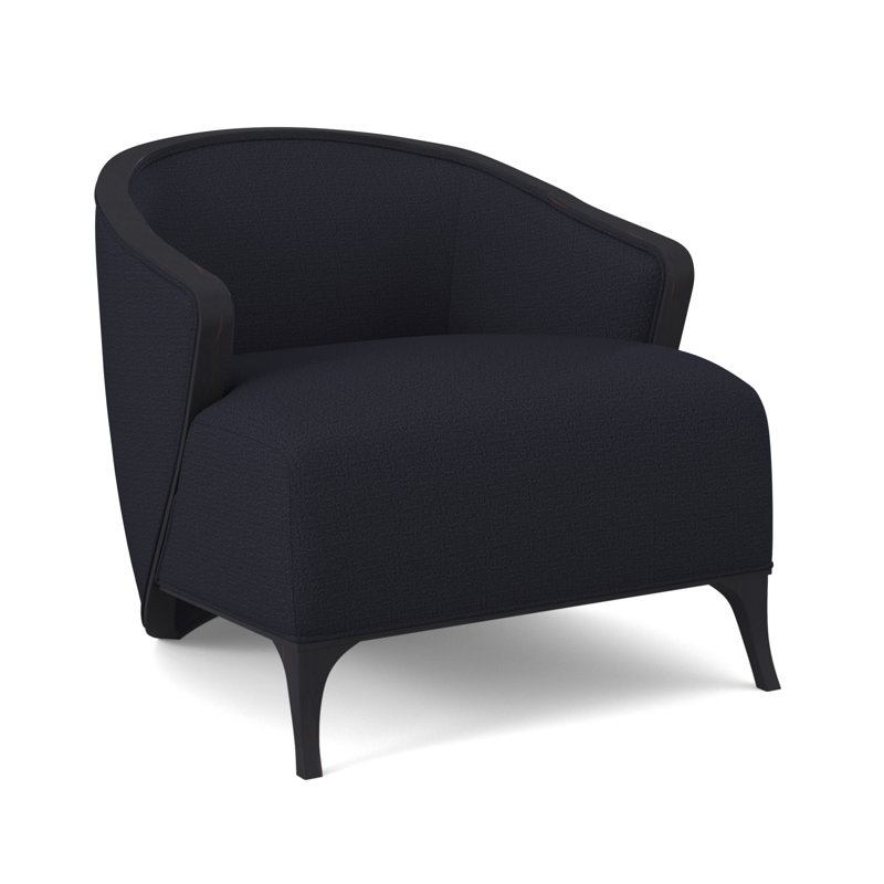 Fauteuil demi-tonneau Penegrine, Ébène vintage, Marine de Venise