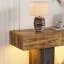 Console 63 po en bois de style campagnard avec tiroirs et compartiment de rangement caché, longue table d'entrée avec lumières à DEL pour salon, couloir, vestibule