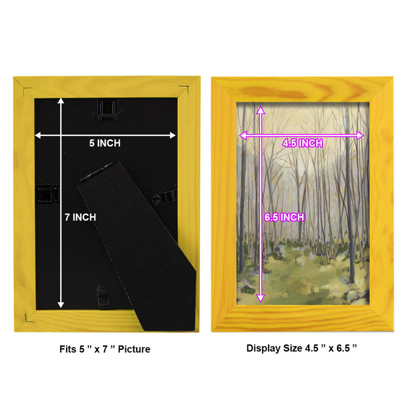 Delicate Forest II - reproduction de cadre photo simple, H 8 po x l 6 po x P 1 po, Jaune