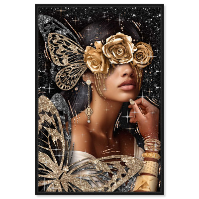 Toile dorée «Golden Butterfly Goddess» par Art Remedy