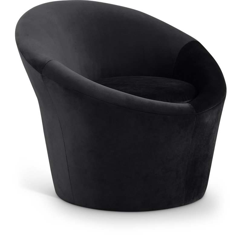 Fauteuil d'appoint en velours Tristan, Velours noir