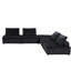 111.53 Lb Black Velvet Sectional , Quality 14.5" Seat Back Height Cozy