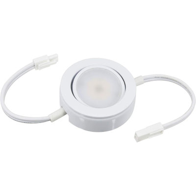 "MVP Single Linking Puck Light - Dimmable LED with 6-Inch Lead/Tail Wires, Mounting Screws, 2700K Soft White, cETLus Listed, 2-3/4 Inch"