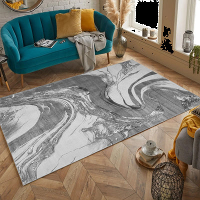 Abstract Flokati Area Rug