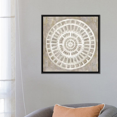 " Neutral Textured Medallion Light " Print