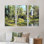 «The Wood River On A Decline By The Castle», ensemble d'art mural sur toile encadré Lake House