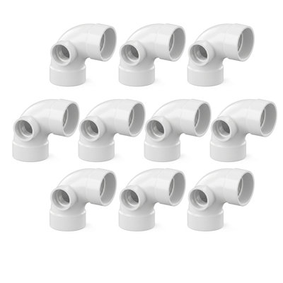 3 Inch PVC DWV 1/4 Bend 90° Elbow with Side Inlet, Hub x Hub x Hub Connection for Drain, (10 Pack)