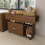 Table pliante multifonctionnelle avec tablettes et roulettes de rangement, table de salle à manger pliable de 47 pouces pour les petits espaces, bureau compact pour la cuisine, dortoir, bureau (noyer)
