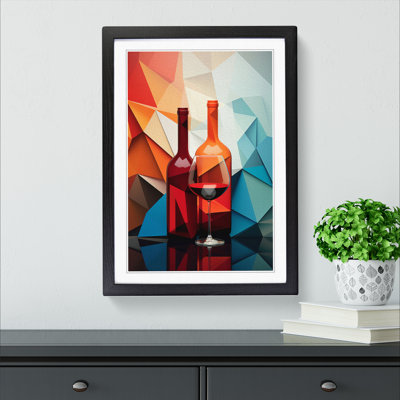 Wine Geometric Art - Framed Print