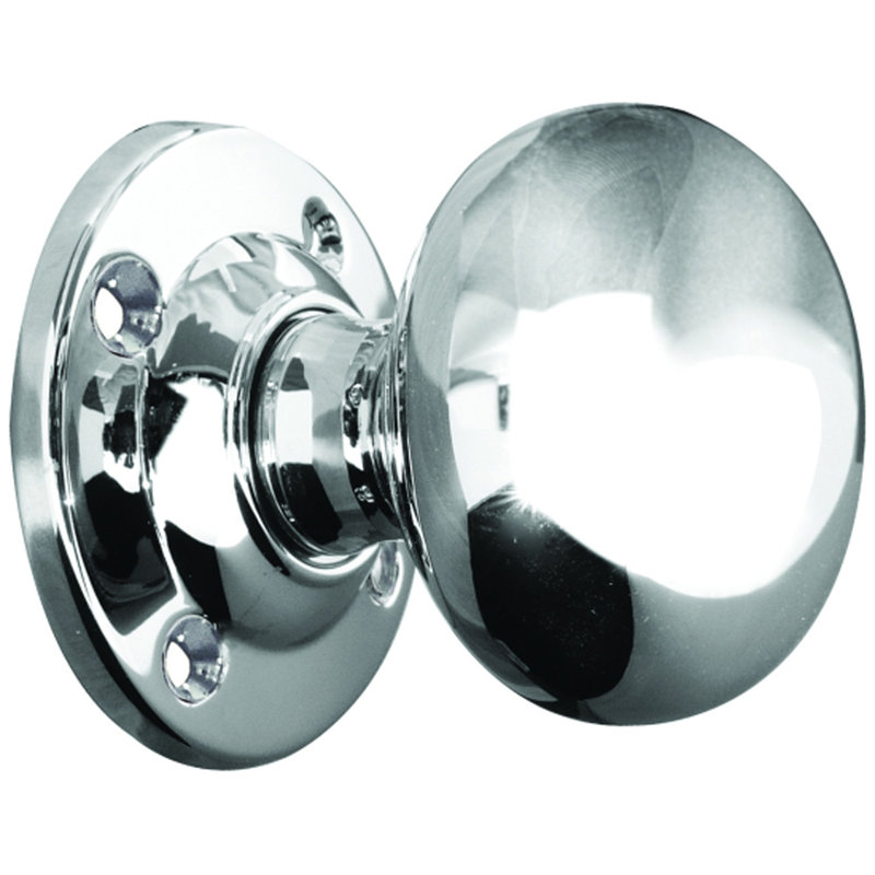 Passage Knobset, Polished Chrome