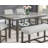 Selena 60" Rectangular Gray Faux Marble Counter Height Table with Storage Shelf & Gray Wood Legs-1654100177