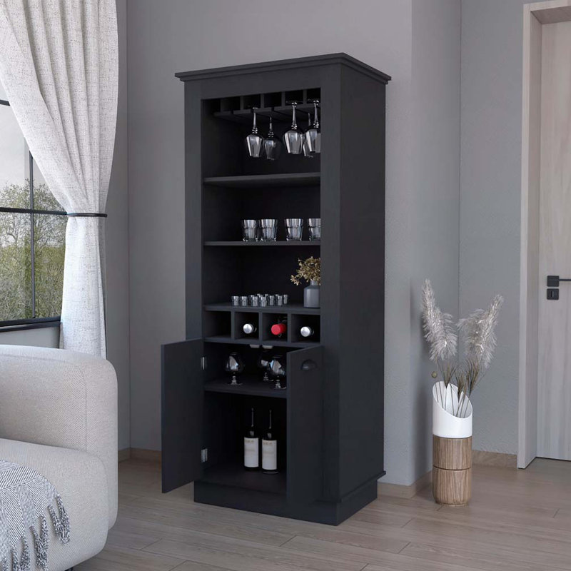 Armoire-bar 4 bouteilles Tyler, Noir