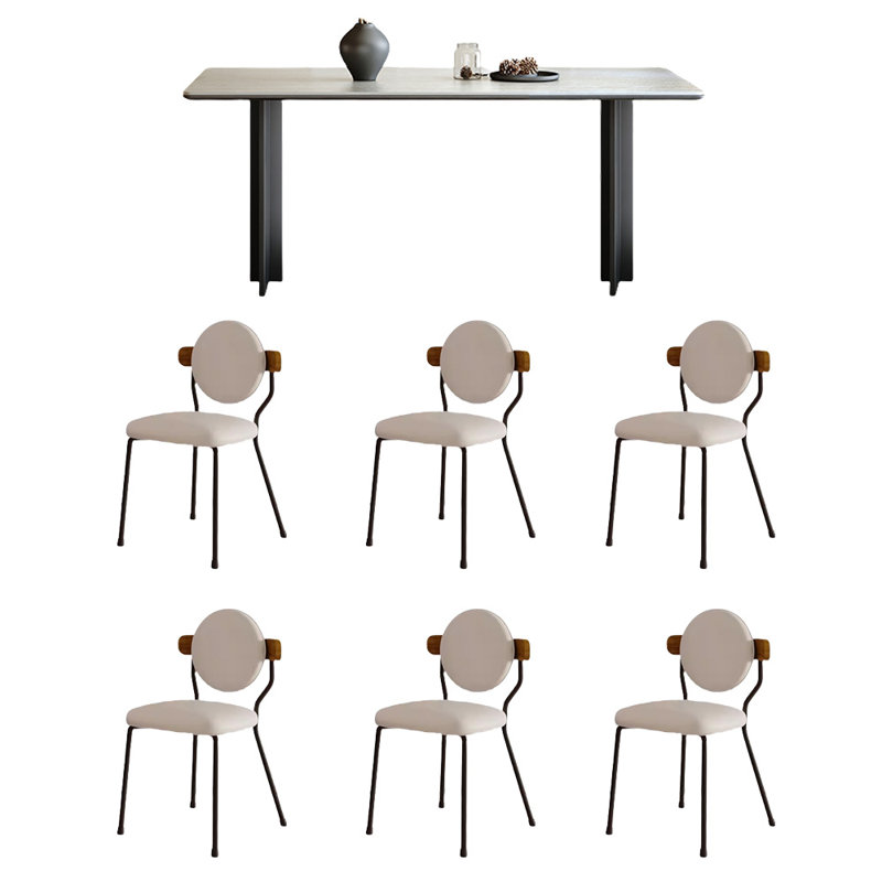 Ensemble de table et chaises de salle à manger exquis, H 29,52 po x L 62,99 po x l 31,49 po