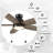 Gurdip 5-blade pull chain ceiling fan with light