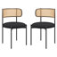 Ambri Rattan Back Fabric Upholstered Side Chair-989367020-1005361796