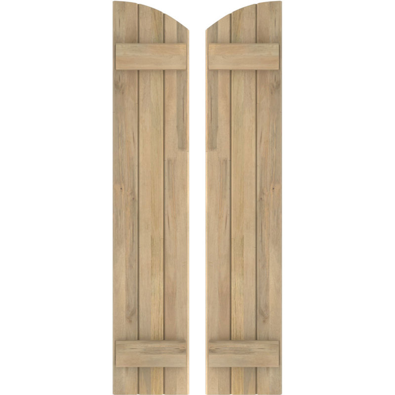 Volets de planche-n-lattes jointes avec plateau elliptique Americraft (2 lattes) (par paire), Sans finition, 10 1/2", 32"