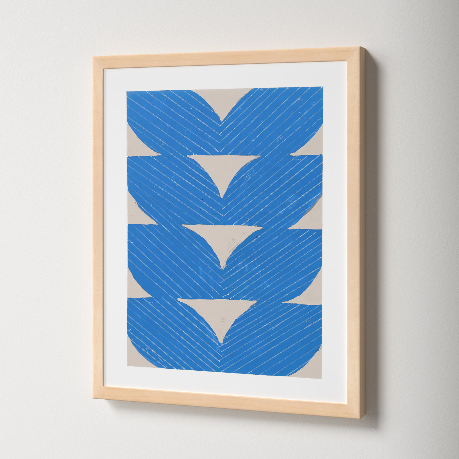 Blue Chevron by Andrea Stokes, 20" H x 16" W x 1.25" D, Brown