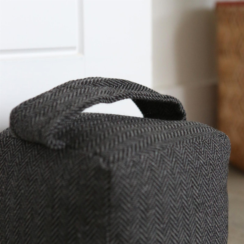 Nicola Spring - Herringbone Door Stop - 16 x 16cm - Grey