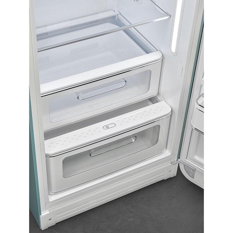SMEG 50s Style 24'' Top Freezer 9.92 cu. ft. Refrigerator, Yellow, Right