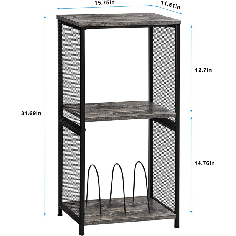 31.69'' H Media Shelves, Gray