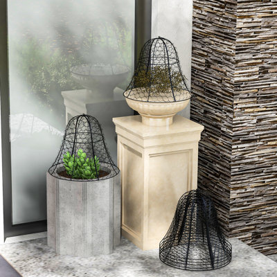Fil de poulet de jardin, cages de protection des plantes empilables en métal noir 16 po x 13 po pour garder la faune à l'écart, pour les légumes, les fruits et les fleurs, 6 cages, animaux idéals pour 6 housses
