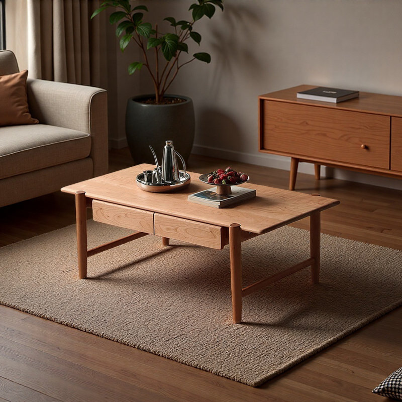 Japanese Minimalist Style Coffee Table, Brown