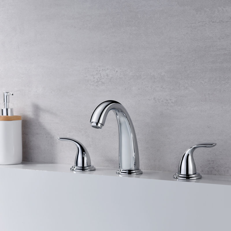 Sumerain High Flow Roman Tub Faucet, Two Knob Handle Deck Mount Bathtub Faucet Tub Filler with Brass Valve, Chrome