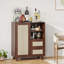 Buffet en rotin avec tablette réglable