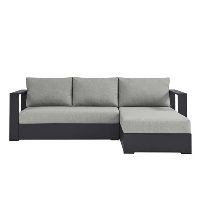 Modway Tahoe Outdoor Patio Powder-Coated Aluminum 2-Piece Right-Facing Chaise Sectional Sofa Set