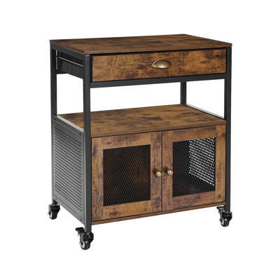 Armoire à café, armoire à café avec rangement Farmhouse, table mobile avec roulettes et porte grillagée, buffet pour la cuisine, vestibule