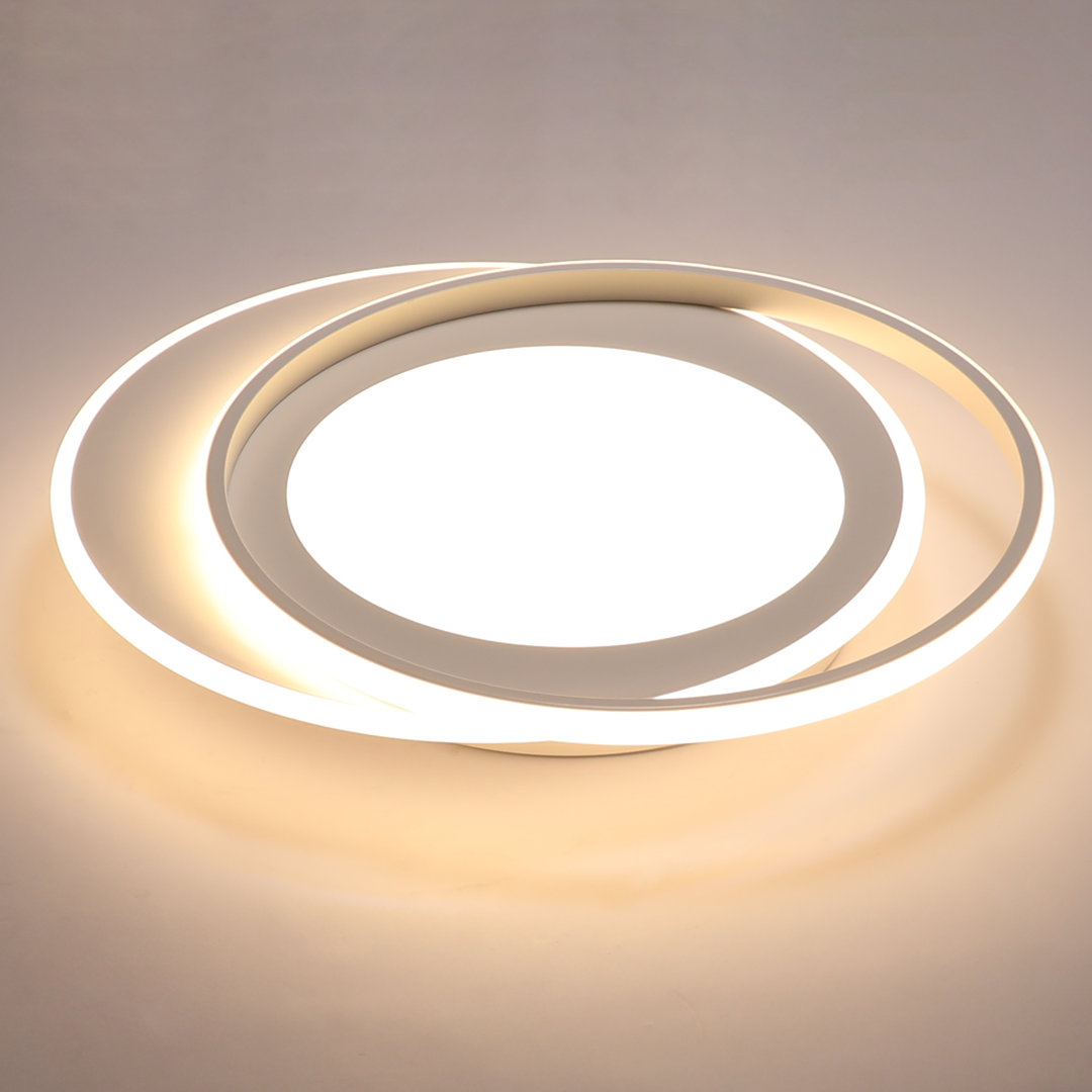 LED Deckenleuchte: Dimmbar Modern 2 Ring Design Acryl Mit Fernbedienung