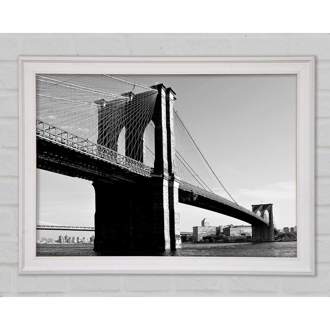 Brooklyn Bridge B And W - Einzelner Bilderrahmen Kunstdrucke