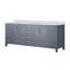 Meuble-lavabo double gris foncé l 84 po x P 22 po avec plateau en marbre de Carrare-20688073