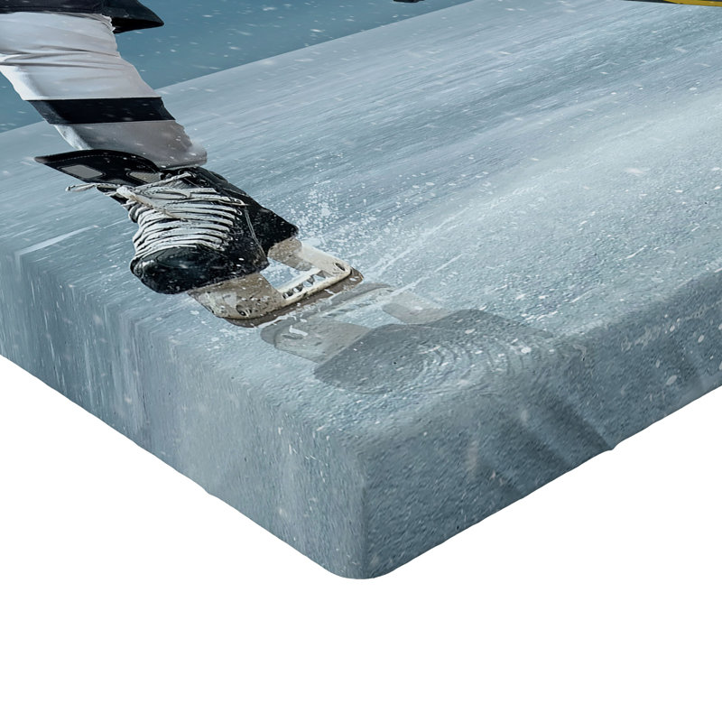 Drap-housse de sport Ambesonne 2 pièces Stick and Puck Gris anthracite, Drap-housse de taille double
