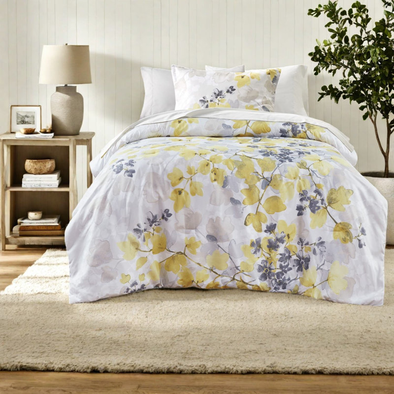 Storage Pocket Bedding Sets, Full Microfiber Botanical For Home