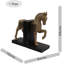 HORSE BOOKENDS 24cm Carved Wood Effect