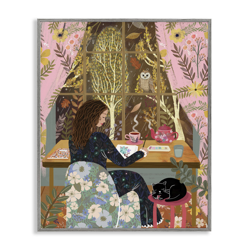 «Autumn Window Relaxing View», estampe numérique, conception de Mia Charro, Estampe numérique Farmhouse, H 30 po x l 24 po