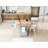 Foldable Kitchen Storage Island, Grey Blue. Two Doors + One Drawer Slide-out Shelf. Spacious Space Blue Cart With Counter And-1852508989