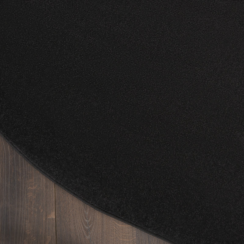 Nourison Essentials Black Indoor/Outdoor Area Rug, Round 8'