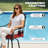 Edin Outdoor Patio Swivel Bar Stool of 2 Iron Bar Height Bistro Chairs, with Padded Cushions and Extra Pillows, for Patio, Black and Red Color