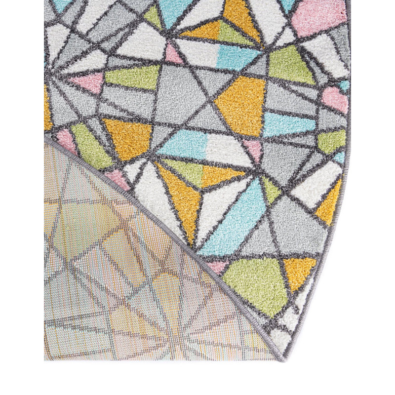 Unique Loom Vivid Whimsy Kids Rug, Round 5'1"