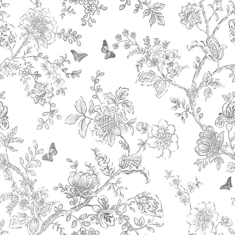 Piumafua 10m x 52.8cm Matte Wallpaper Roll, Off White/Black