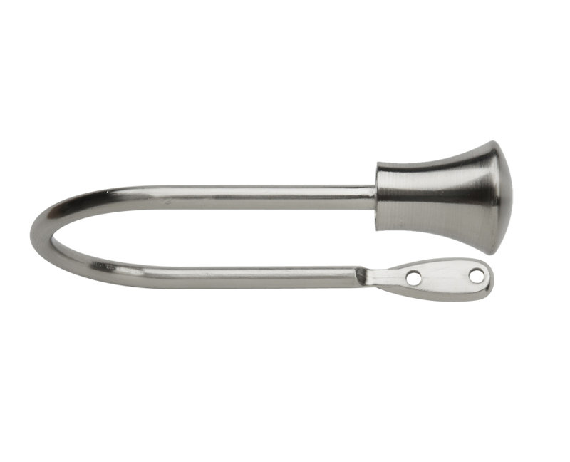 Curtain Holdback, 0.38cm H x 14cm W x 10.70cm D, Stainless Steel
