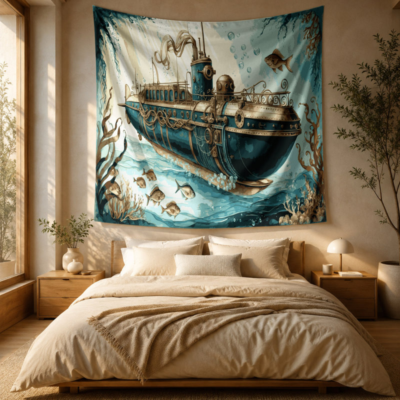 Tapisserie murale «Transagement Submarine», 51 po x 60 po