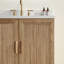 Meuble-lavabo autoportant avec lavabo et plateau blanc d'ingénierie Clarion